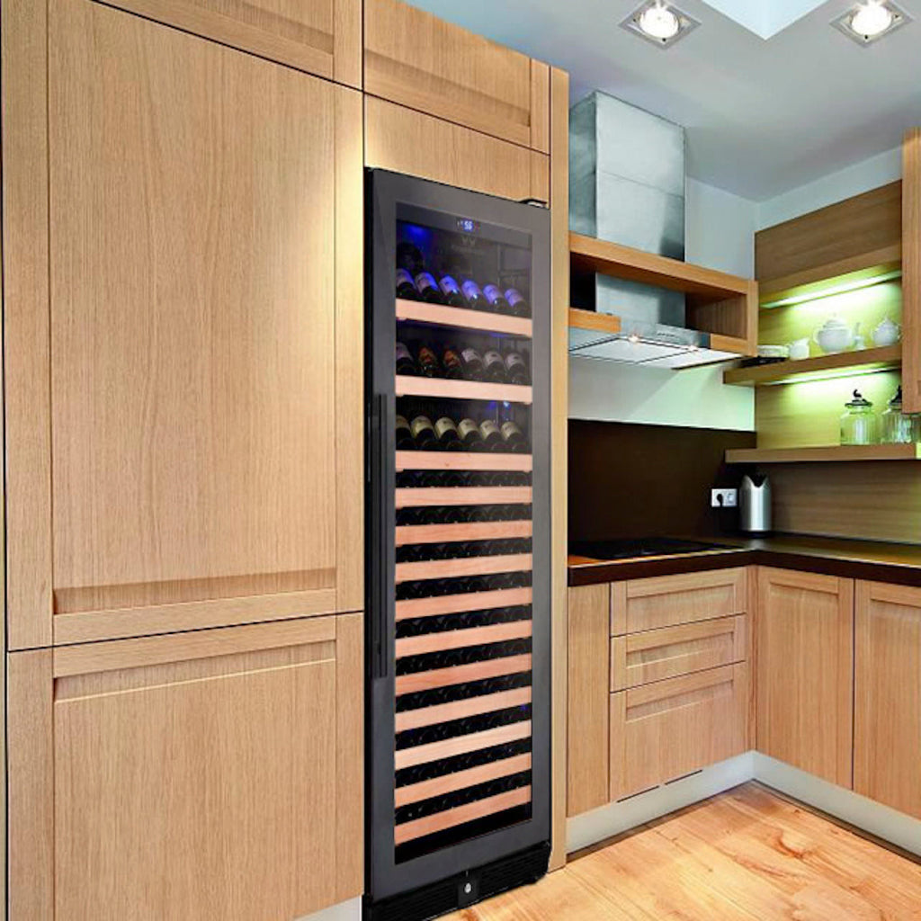KingsBottle Tall Large Wine Cooler Refrigerator Drinks Cabinet with Stainless Steel Trim - KBU170WX