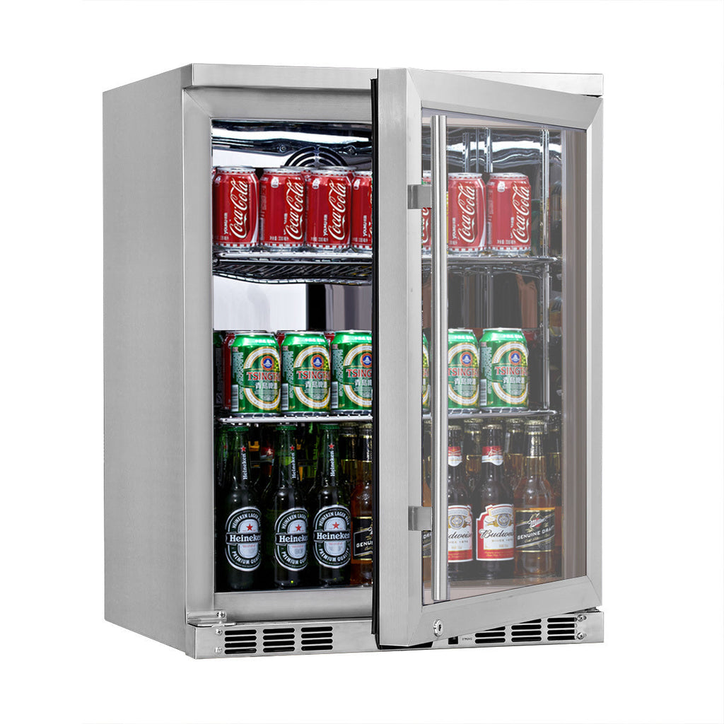 KingsBottle 24 Inch Under Counter Beer Cooler Drinks Stainless Steel - KBU55M