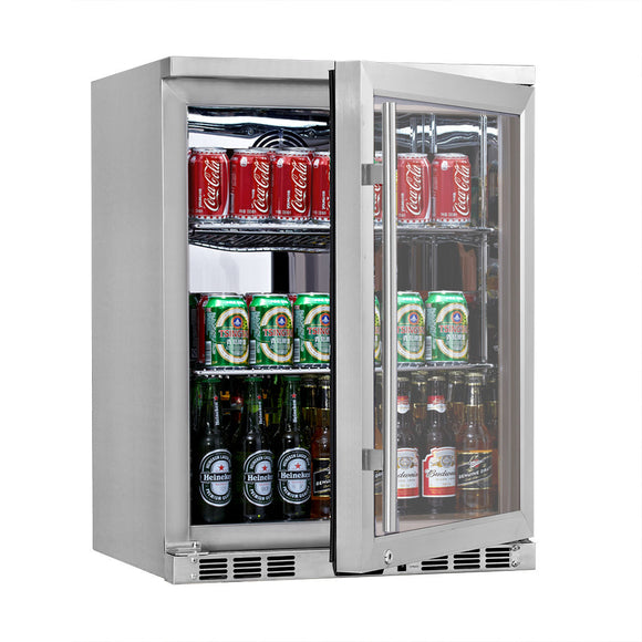 KingsBottle 24 Inch Under Counter Beer Cooler Drinks Stainless Steel - KBU55M