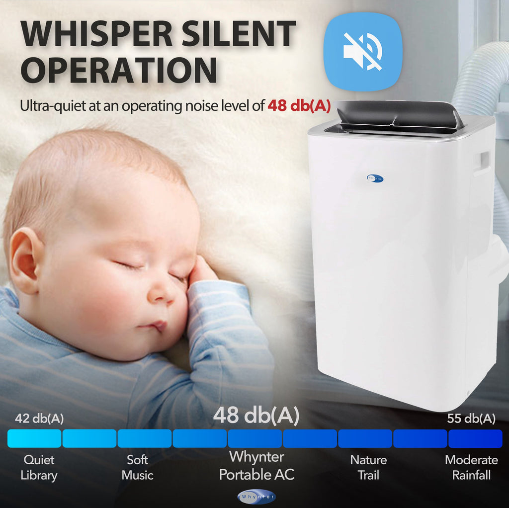 Whynter ARC-1050XPH 13500 BTU (ASHRAE) 10000 BTU (SACC) MultiCool Smart Wi-Fi enabled Portable Air Conditioner with Built-in Dehumidifier and Heating Function, Up to 500 sq. ft. in White