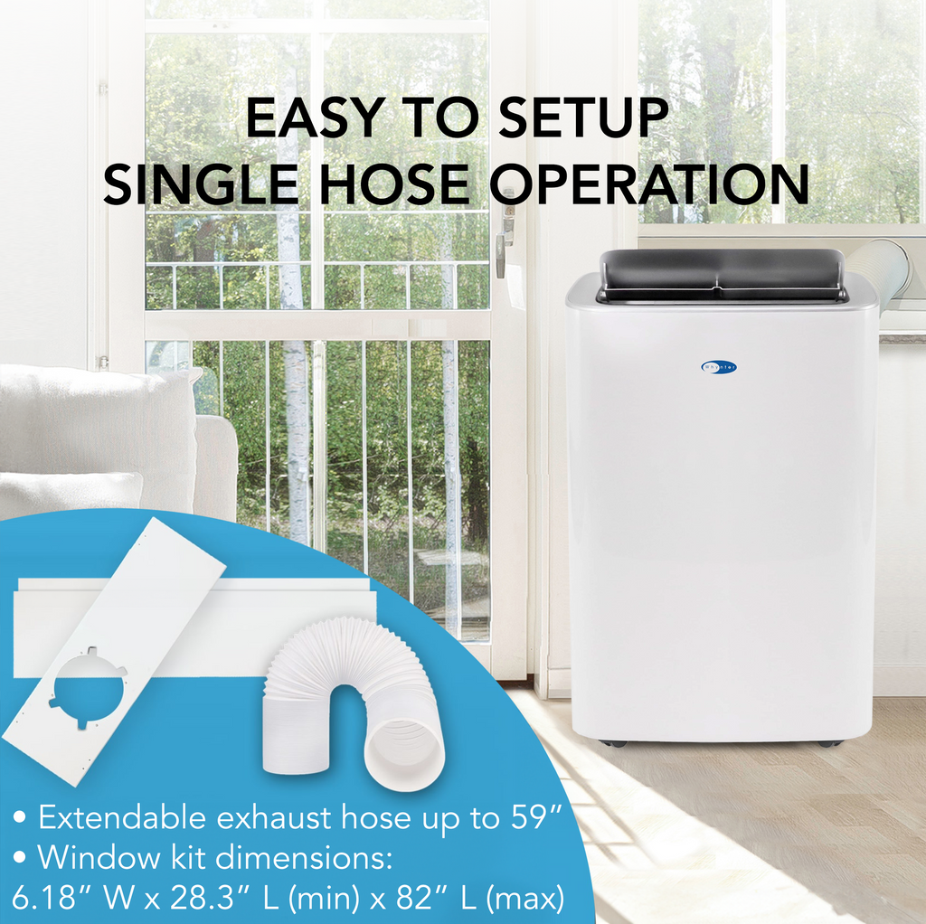 Whynter ARC-1050XP 13500 BTU (ASHRAE) 10000 BTU (SACC) MultiCool Smart Wi-Fi enabled Portable Air Conditioner with Built-in Dehumidifier, Up to 500 sq. ft. in White