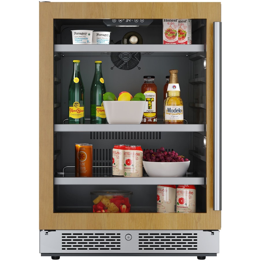 Avallon 24 Inch Wide 140 Can Energy Efficient Beverage Center with LED Lighting, Double Pane Glass, Touch Control Panel and Left Swing Door - ABR242PRGLH