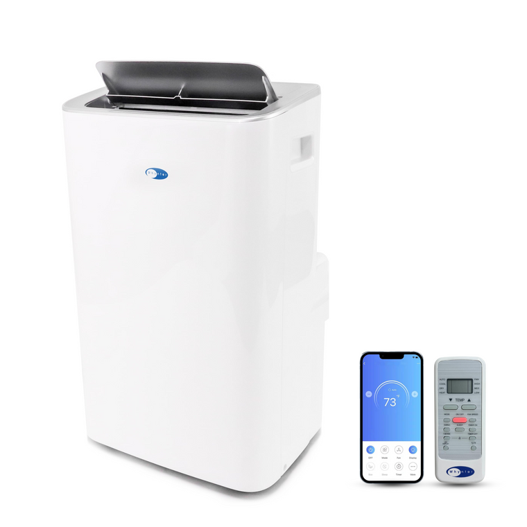 Whynter ARC-1050XPH 13500 BTU (ASHRAE) 10000 BTU (SACC) MultiCool Smart Wi-Fi enabled Portable Air Conditioner with Built-in Dehumidifier and Heating Function, Up to 500 sq. ft. in White