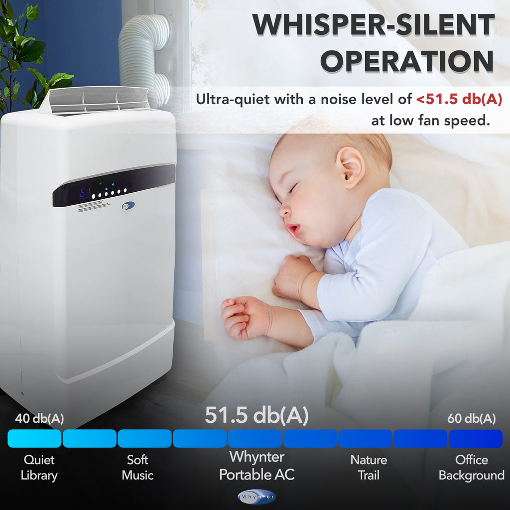 Whynter ARC-1050XPH 13500 BTU (ASHRAE) 10000 BTU (SACC) MultiCool Smart Wi-Fi enabled Portable Air Conditioner with Built-in Dehumidifier and Heating Function, Up to 500 sq. ft. in White
