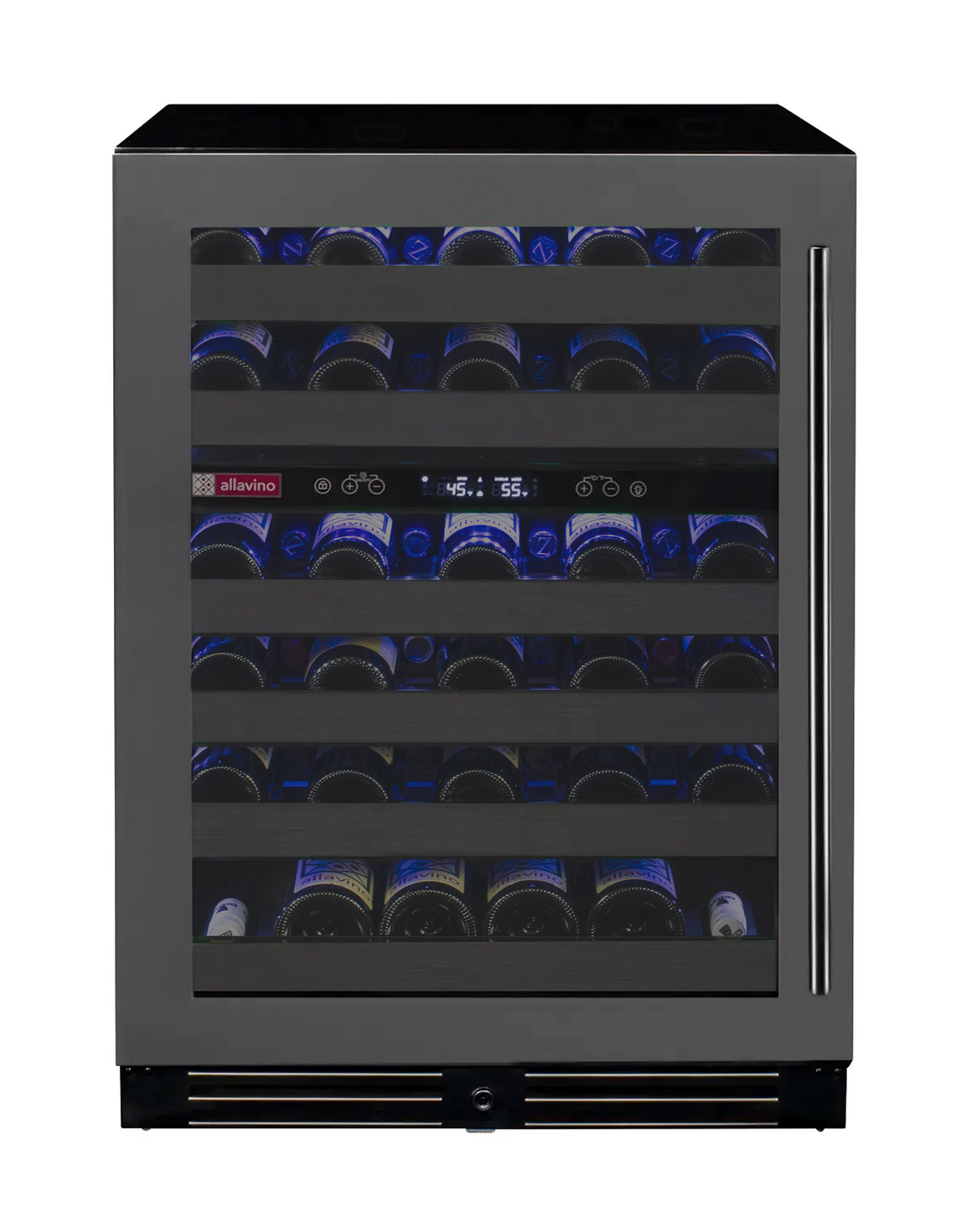 Allavino Reserva Series 50 Bottle Dual Zone Built-in Wine Cooler Refrigerator with Black Stainless Steel Door - Left Hinge - BDW5034D-2BSL