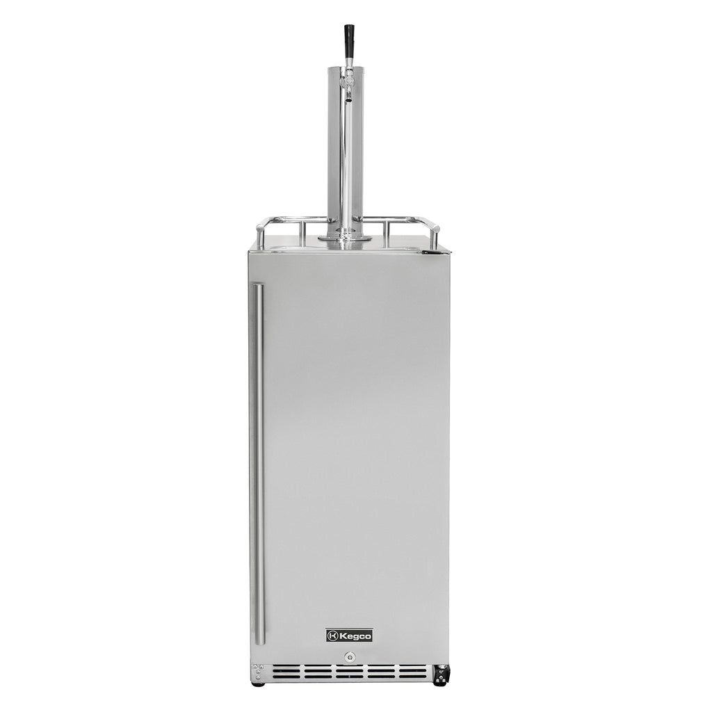 Kegco 15" Wide Outdoor Single Tap Stainless Steel Built-In Commercial Kegerator - HK-15-SS