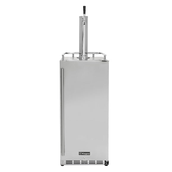 Kegco 15" Wide Outdoor Single Tap Stainless Steel Built-In Commercial Kegerator - HK-15-SS