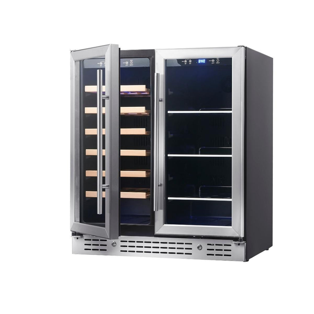 KingsBottle 30" Combination Beer and Wine Cooler with Low-E Glass Door - KBU165BW-SS
