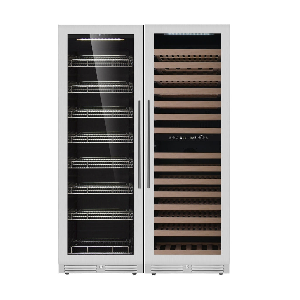 KingsBottle Upright Wine & Beverage cooler Combo With Low-E Glass - KBU425BW3