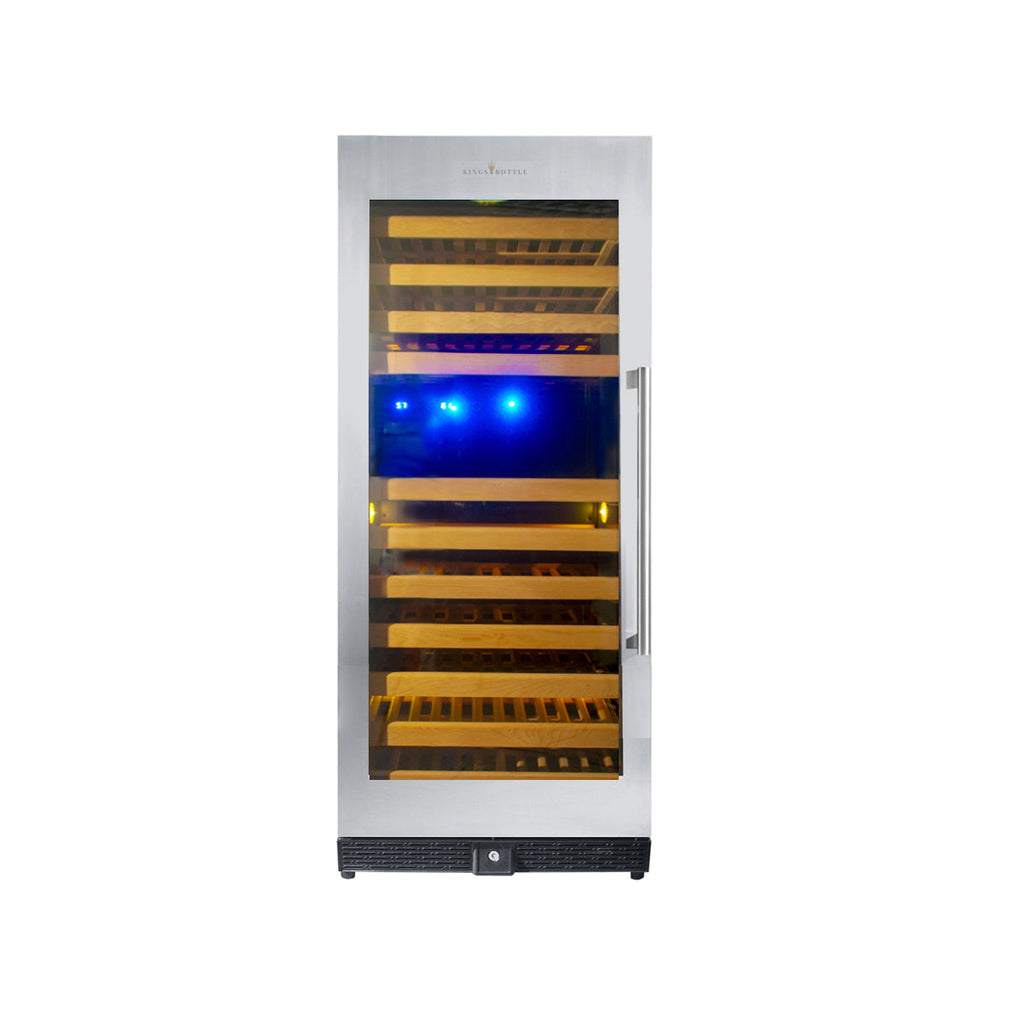KingsBottle 100 Bottle Upright Dual Zone Wine Fridge For Home - KBU100DX