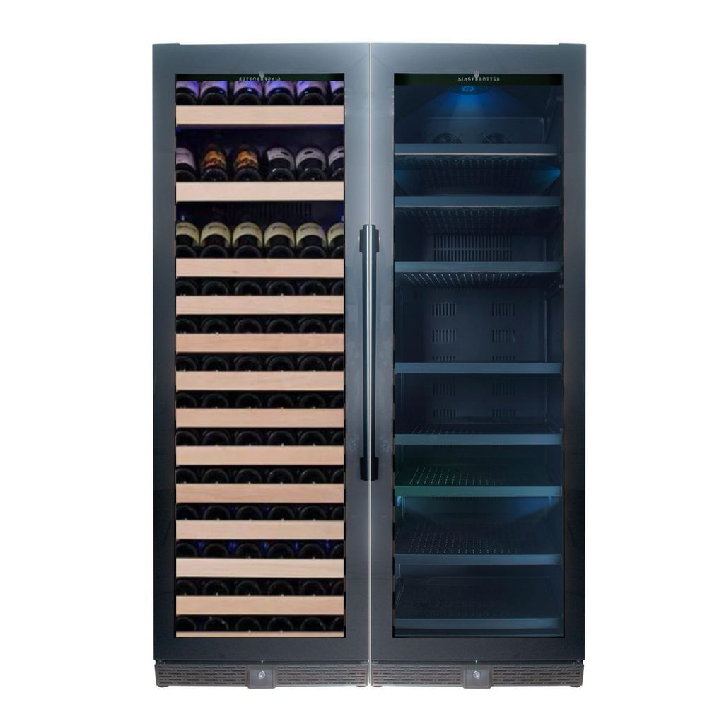 KingsBottle 72" Large Wine And Beverage Cooler Drinks Combo With Clear Door - KBU170BW2