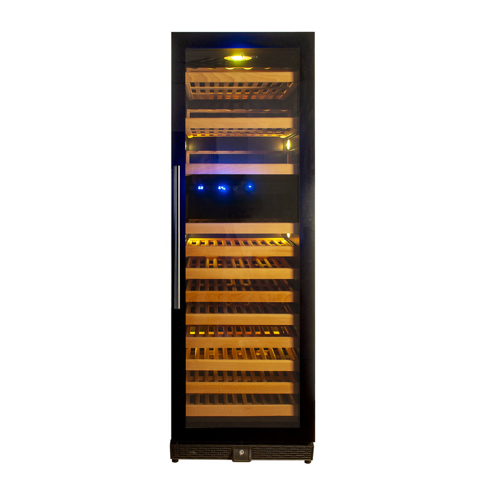 KingsBottle 164 Bottle Large Wine Refrigerator With Glass Door - KBU170DX