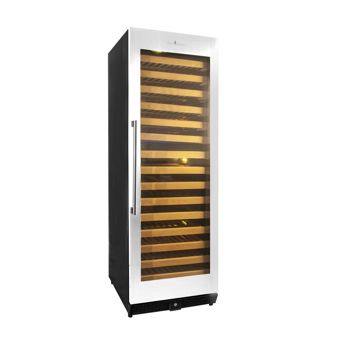 KingsBottle Tall Large Wine Cooler Refrigerator Drinks Cabinet with Stainless Steel Trim - KBU170WX