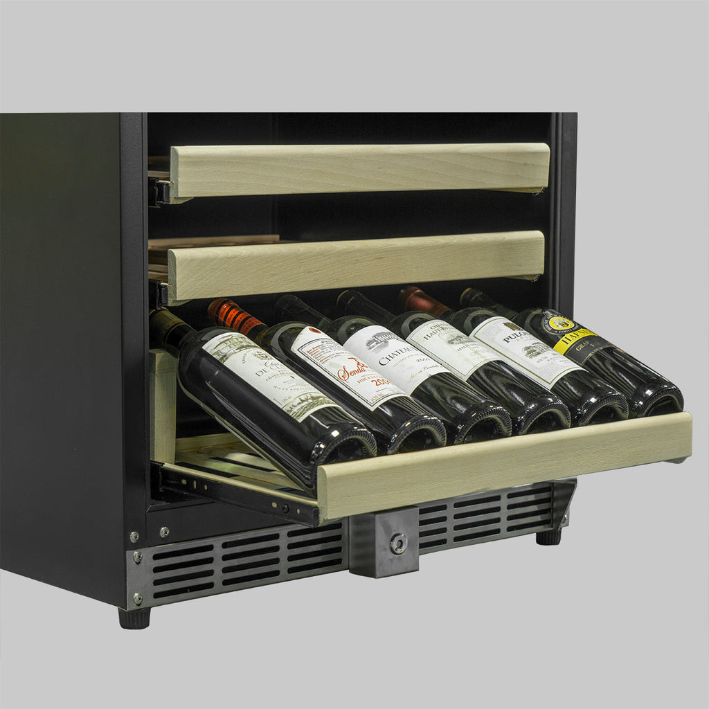 KingsBottle 46 Bottle 24 Inch Under Counter Wine Fridge Built In - KBU50WX