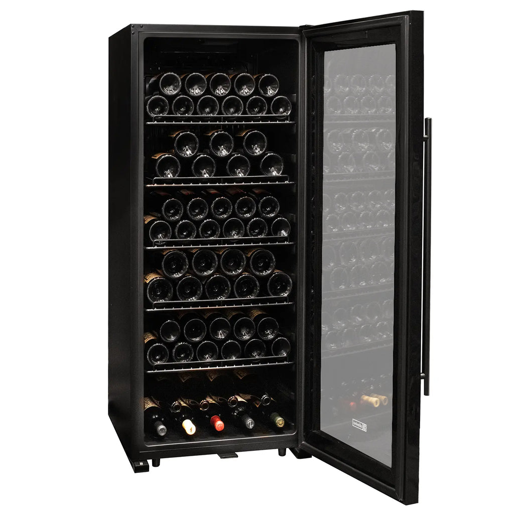Allavino Contemporary 102 Bottle Single Zone Freestanding Wine Refrigerator with Black Glass Door - KWR102S-1BGR