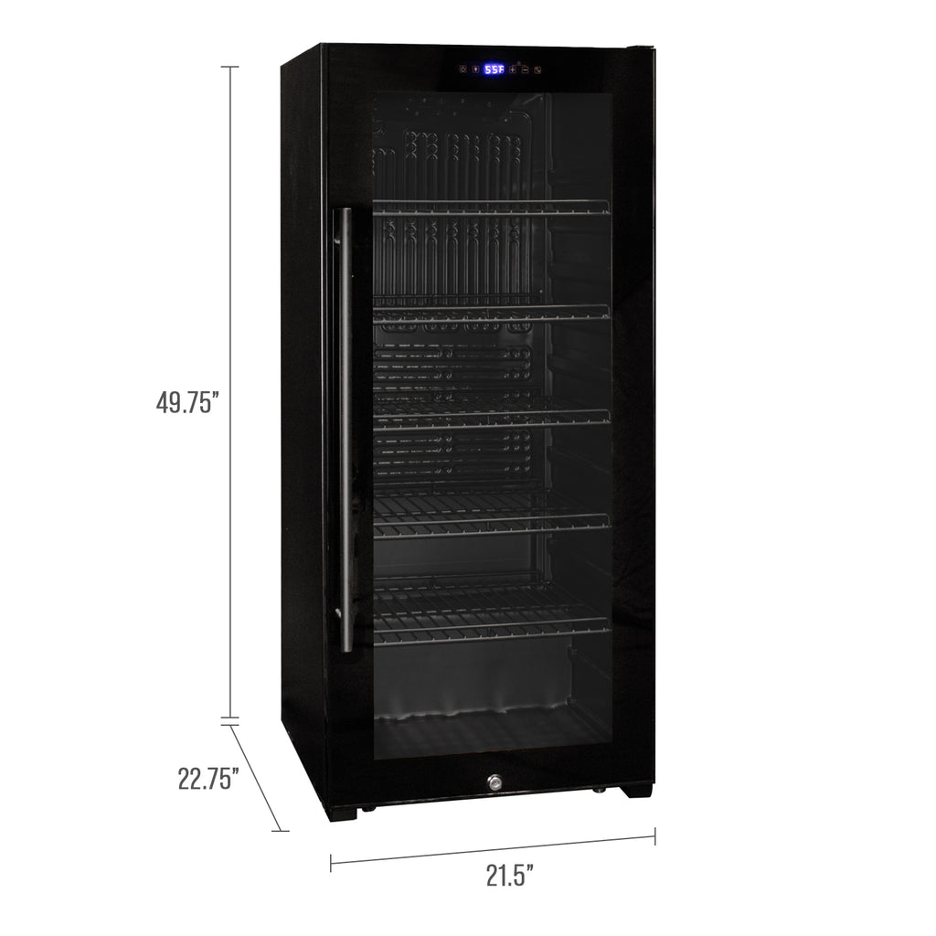 Allavino Contemporary 102 Bottle Single Zone Freestanding Wine Refrigerator with Black Glass Door - KWR102S-1BGR