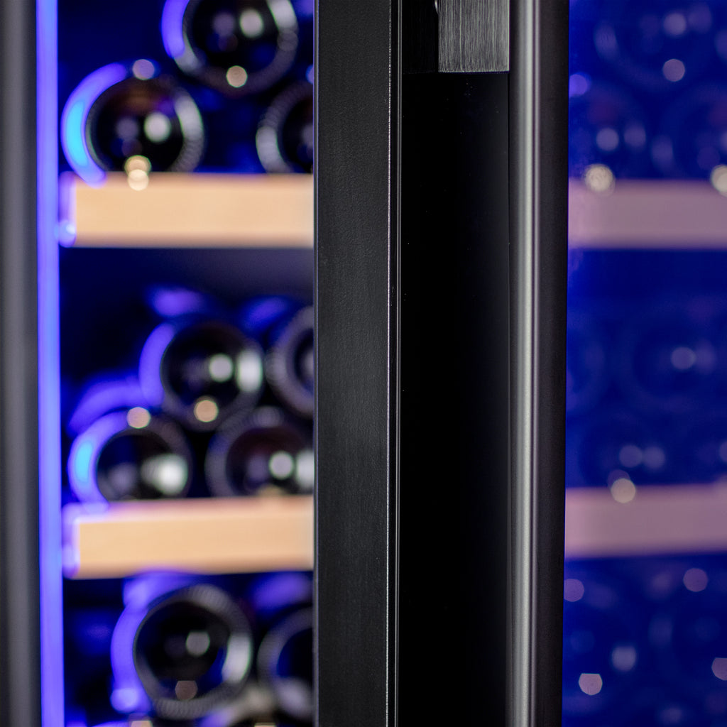 Allavino 248 Bottle Single Zone Freestanding Wine Refrigerator with Display Shelving and Black Glass Door - Right Hinge - KWR248S-1BGR