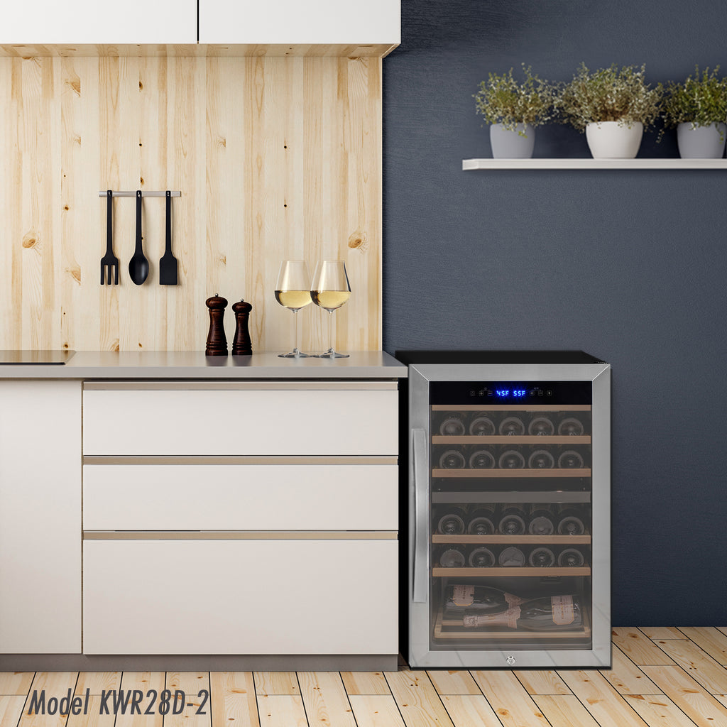 Allavino Cascina Series 47 Bottle Dual Zone Freestanding Wine Cooler Refrigerator with Stainless Steel Door - KWR47D-2SR