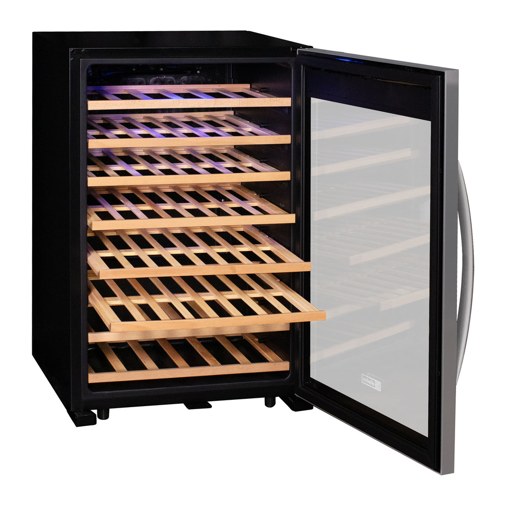 Allavino Cascina Series 55 Bottle Single Zone Freestanding Wine Refrigerator Cooler with Stainless Steel Door - KWR55S-1SR