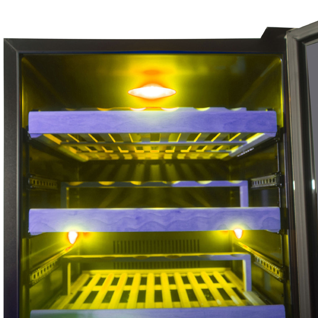 KingsBottle 46 Bottle 24 Inch Under Counter Wine Fridge Built In - KBU50WX