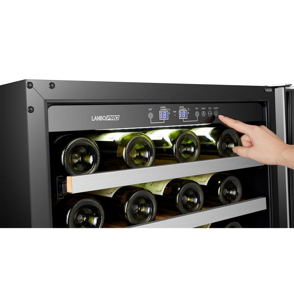 Lanbopro 44 Bottle Dual Zone Wine Cooler - LP54D