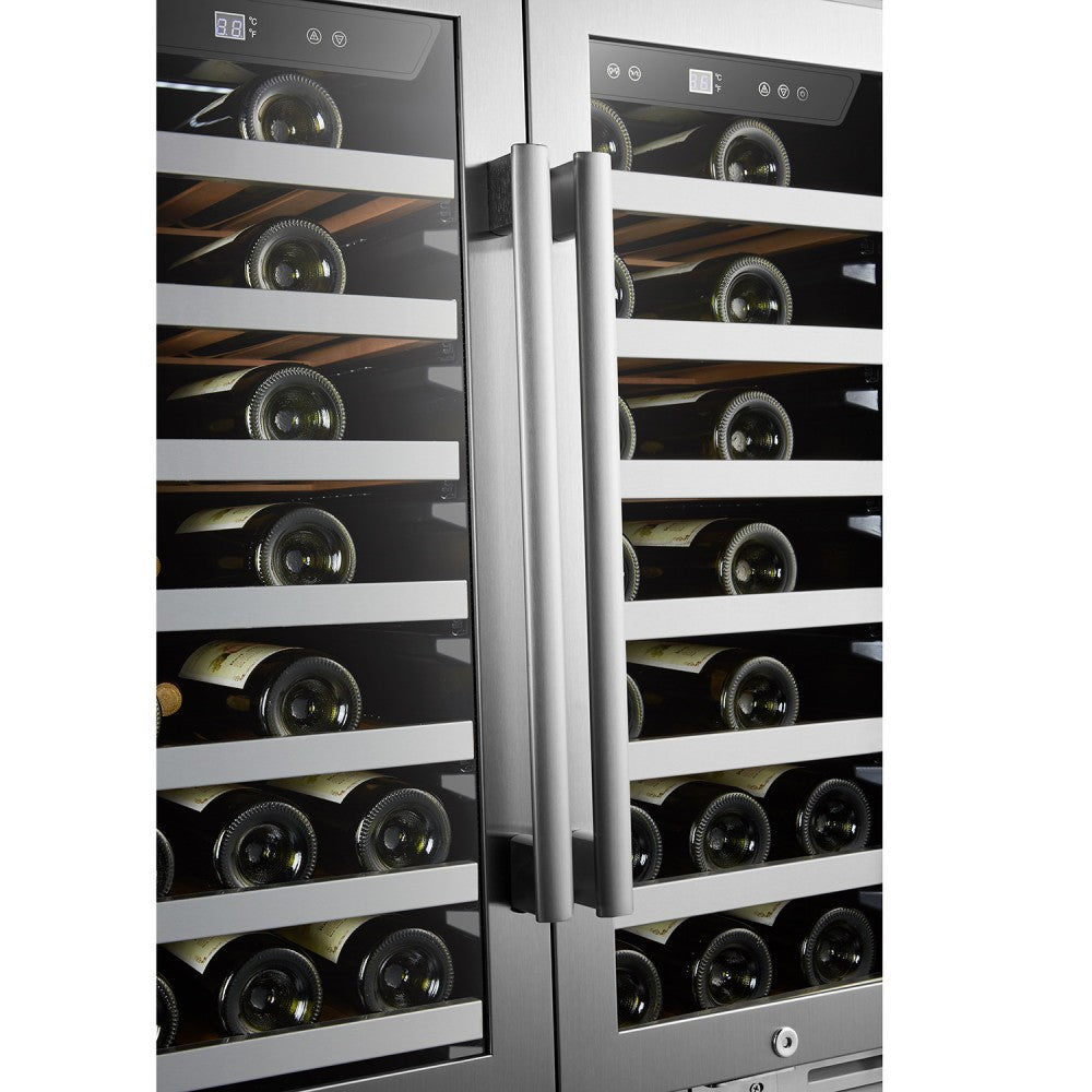 Lanbopro 62 Bottle Dual Door Wine Cooler - LP66D