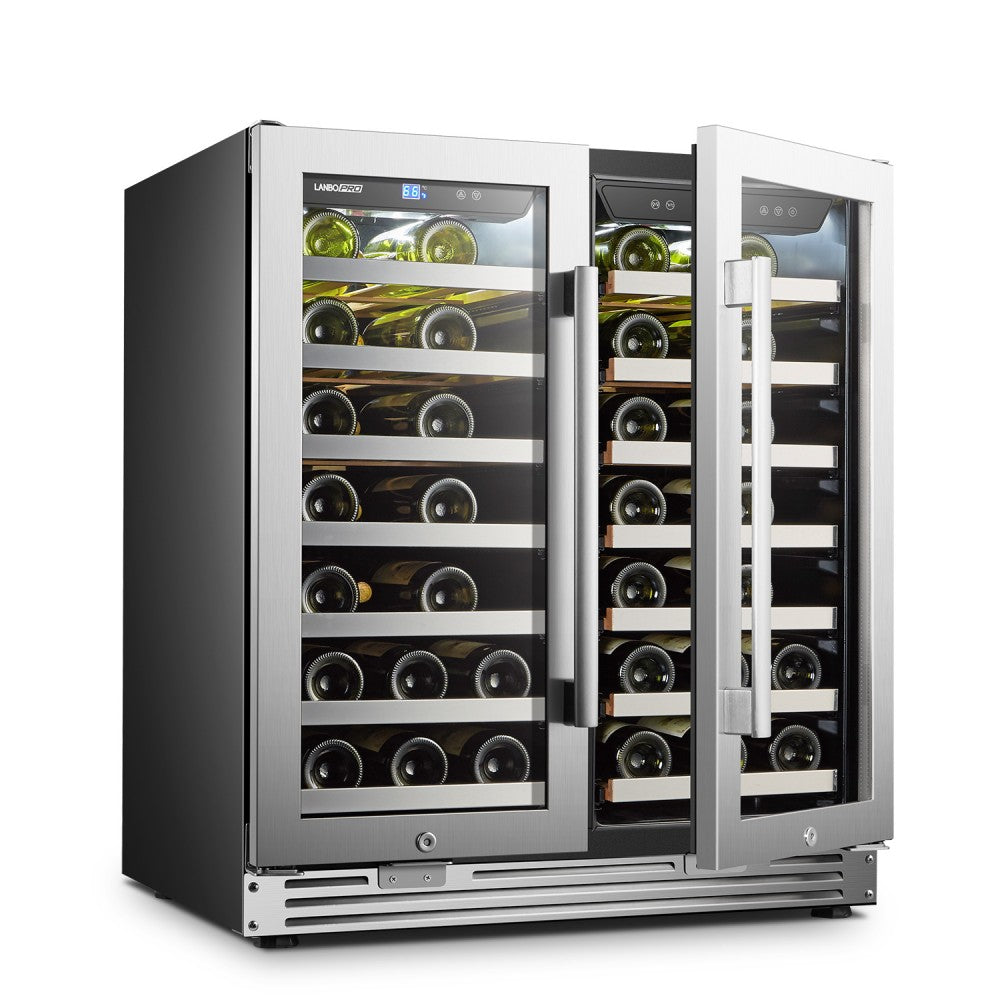 Lanbopro 62 Bottle Dual Door Wine Cooler - LP66D
