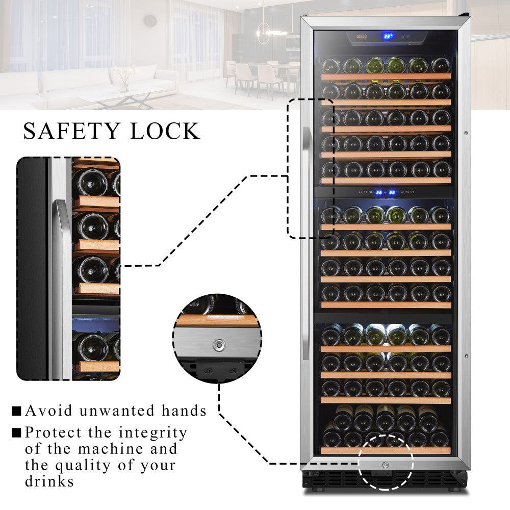 Lanbo 149 Bottle Triple Zone Wine Cooler - LW144T