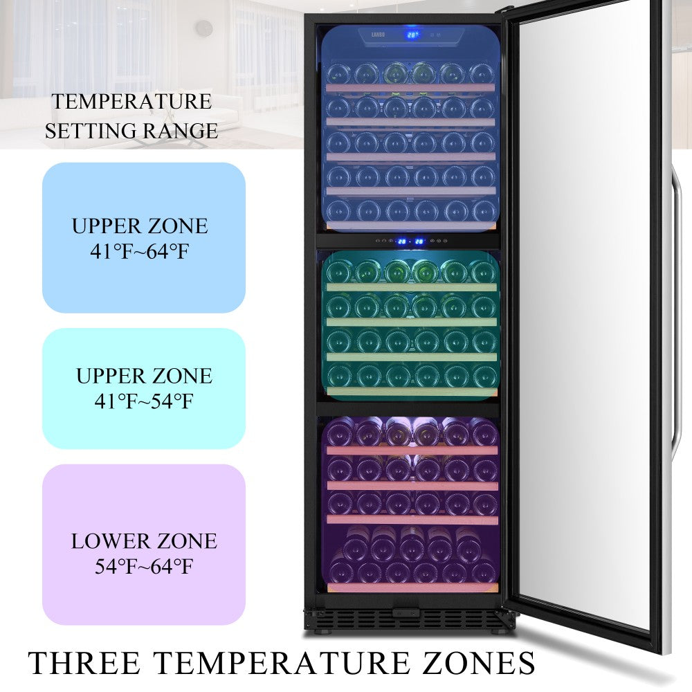Lanbo 149 Bottle Triple Zone Wine Cooler - LW144T