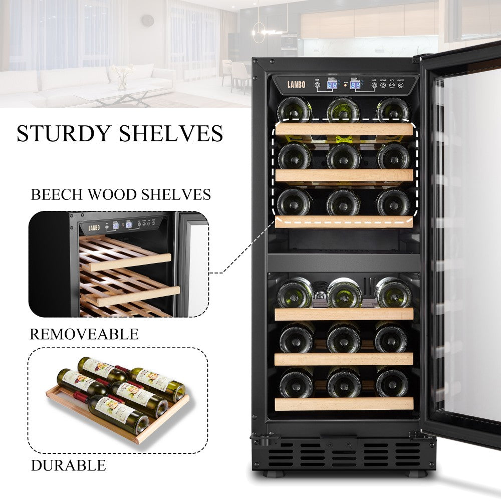 Lanbo 28 Bottle Dual Zone Wine Cooler - LW28D