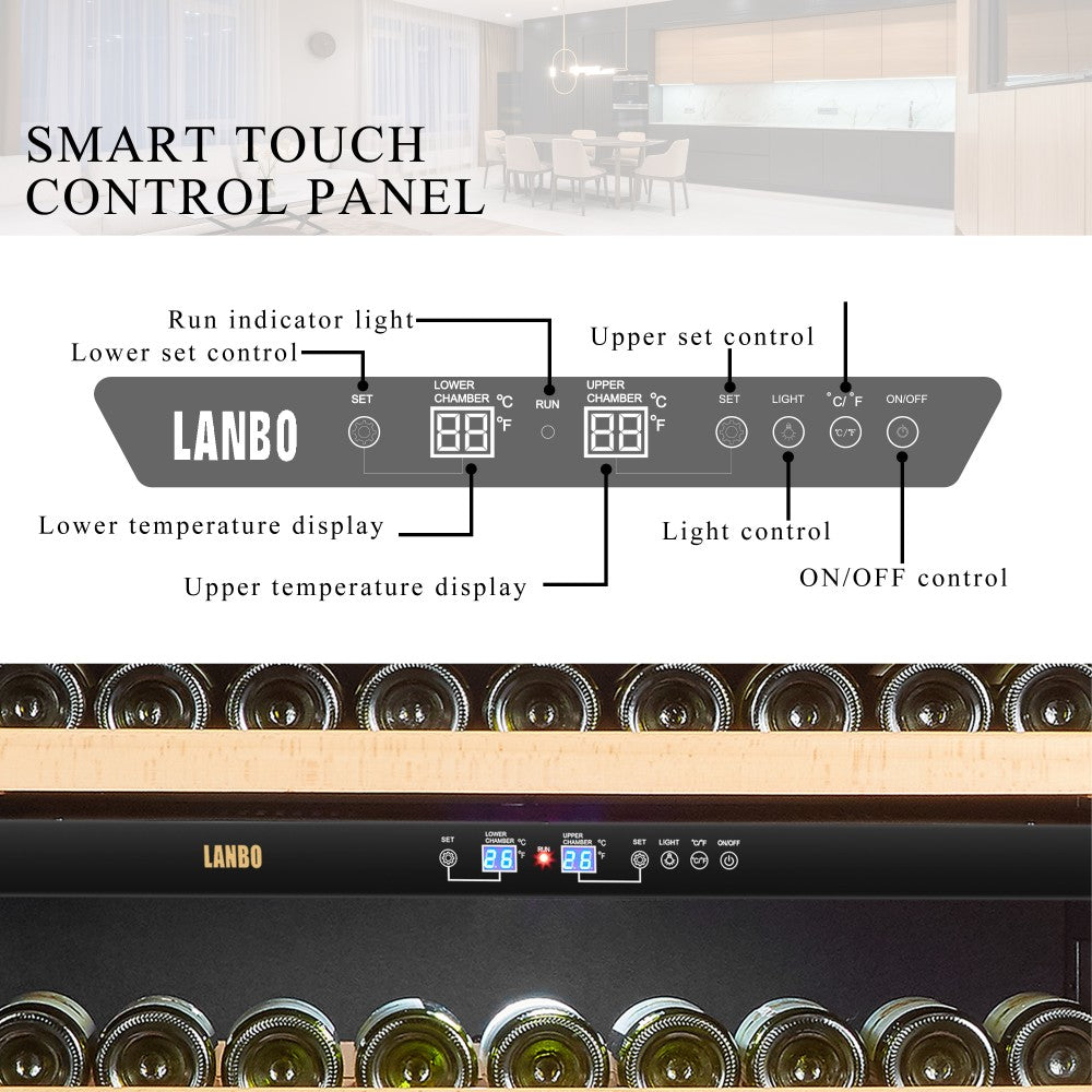 Lanbo 287 Bottle Dual Zone Wine Cooler - LW306D