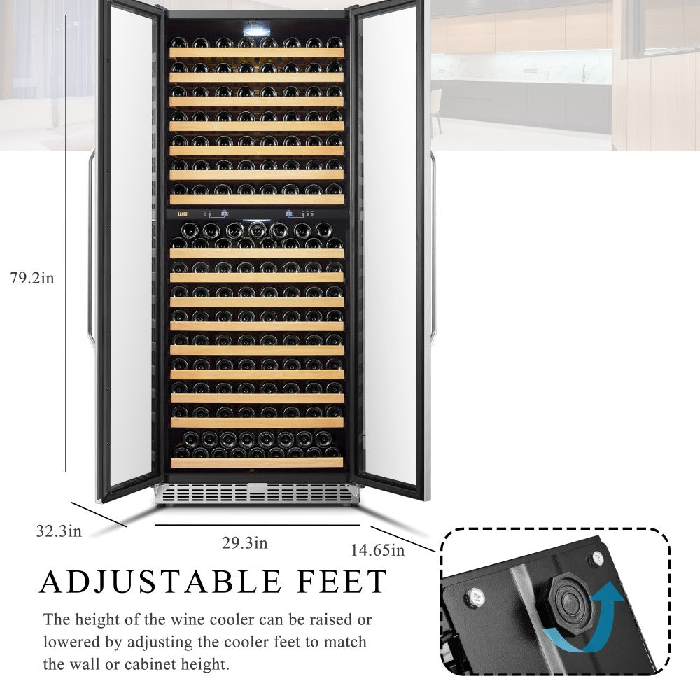 Lanbo Luxury 287 Bottles Dual Door Wine Cooler - LW328DD