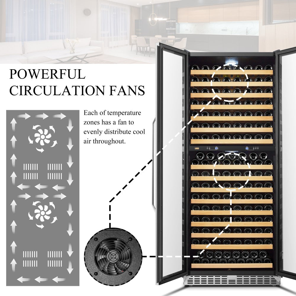 Lanbo Luxury 287 Bottles Dual Door Wine Cooler - LW328DD