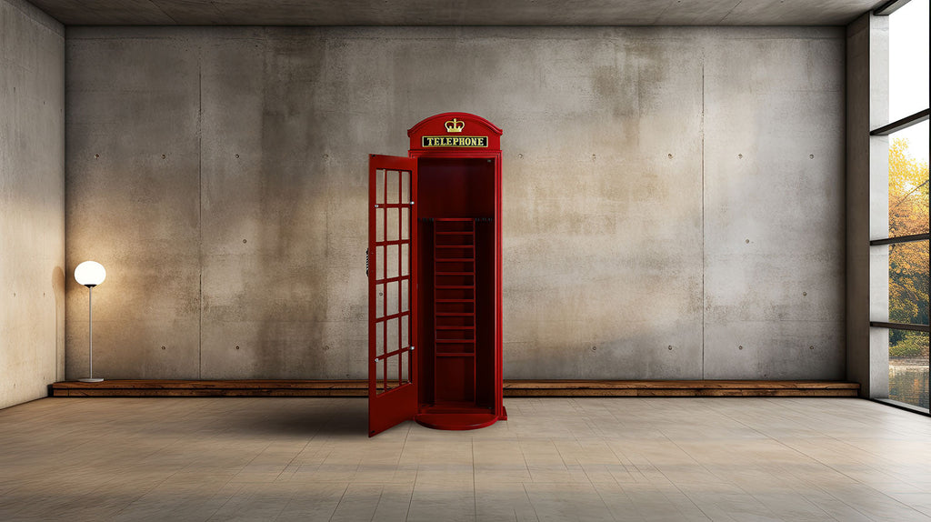 RAM Game Room English Phone Booth Cue Holder - OEPCH