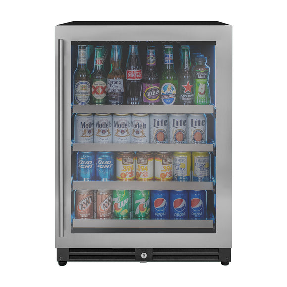 Kegco 24" Wide Reserva Series Stainless Steel Right Hinge Beverage Center - VSBC-24LSR
