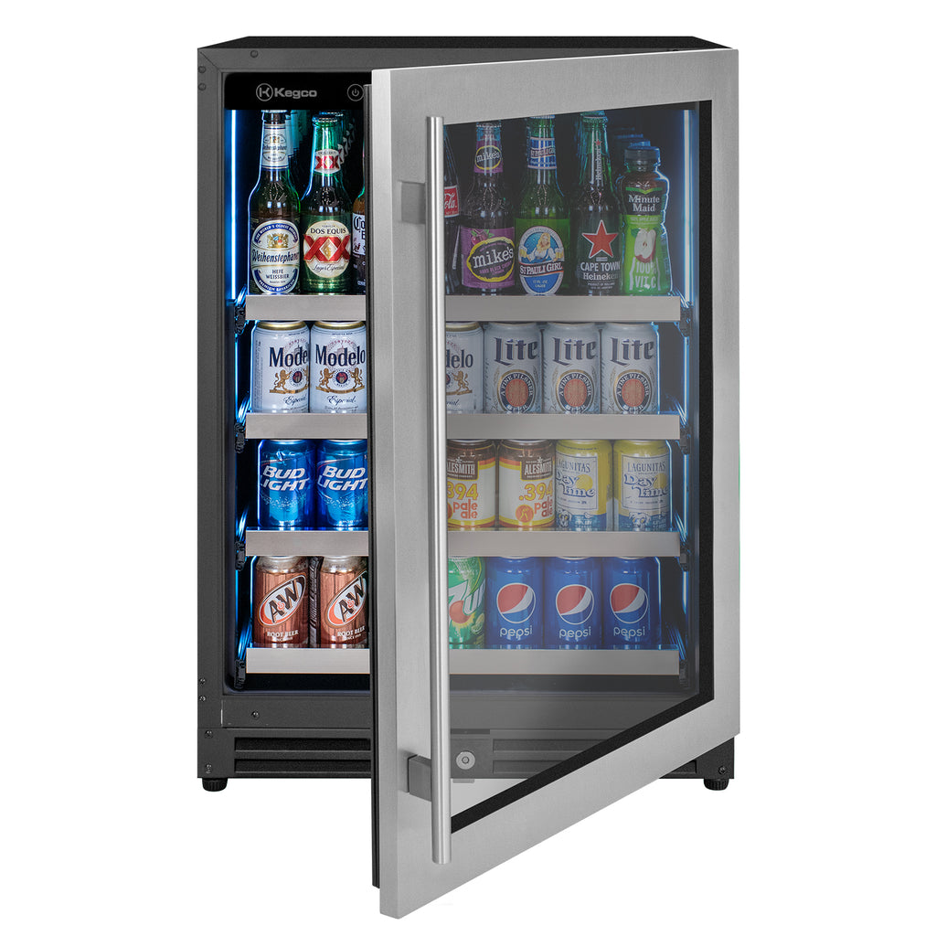Kegco 24" Wide Reserva Series Stainless Steel Right Hinge Beverage Center - VSBC-24LSR