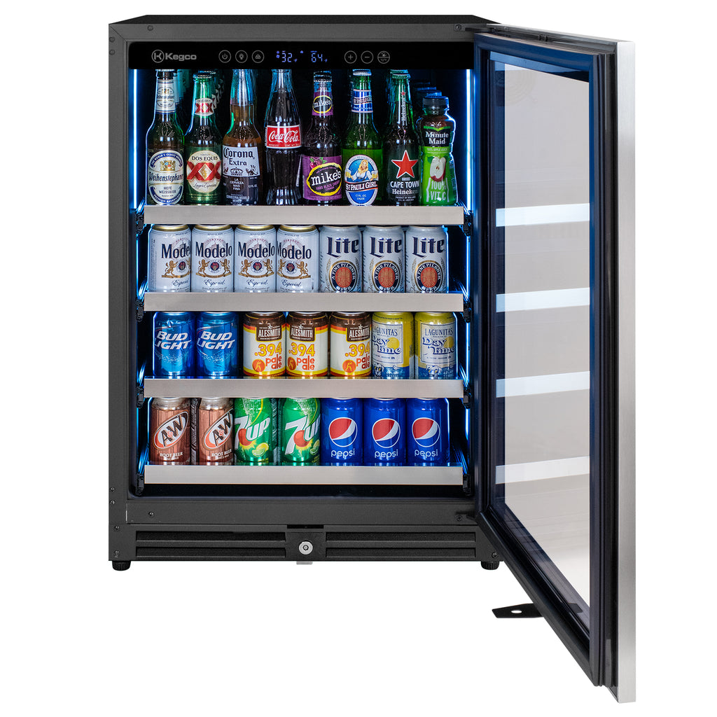 Kegco 24" Wide Reserva Series Stainless Steel Right Hinge Beverage Center - VSBC-24LSR