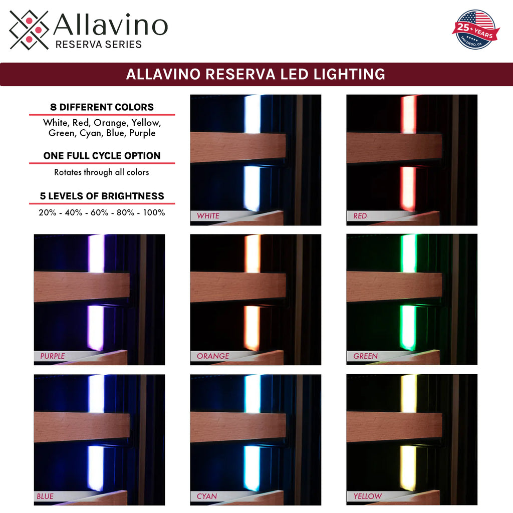 Allavino 24" Wide Reserva Series Stainless Steel Right Hinge Beverage Center - VSBC24L-SSR