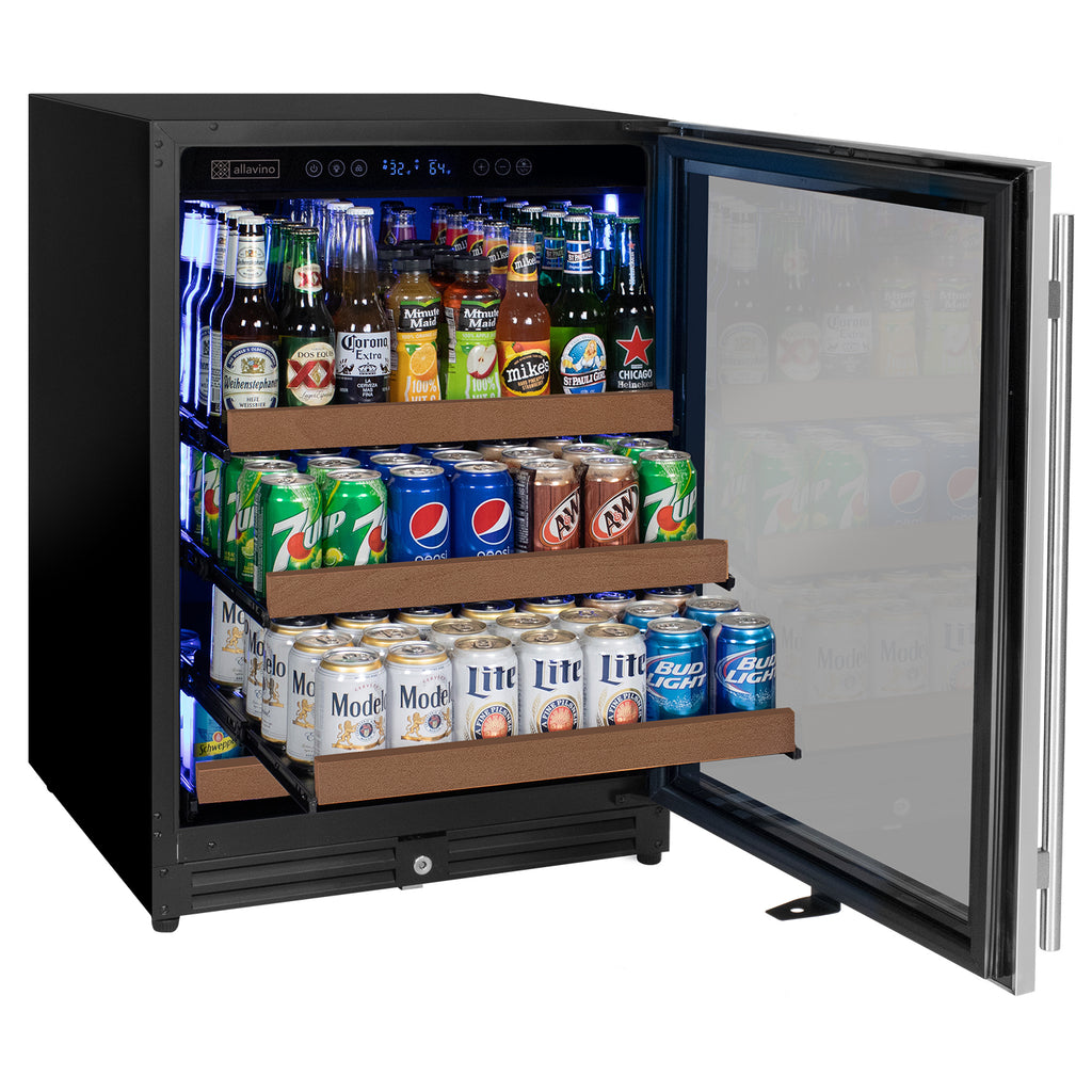 Allavino 24" Wide Reserva Series Stainless Steel Right Hinge Beverage Center - VSBC24L-SSR