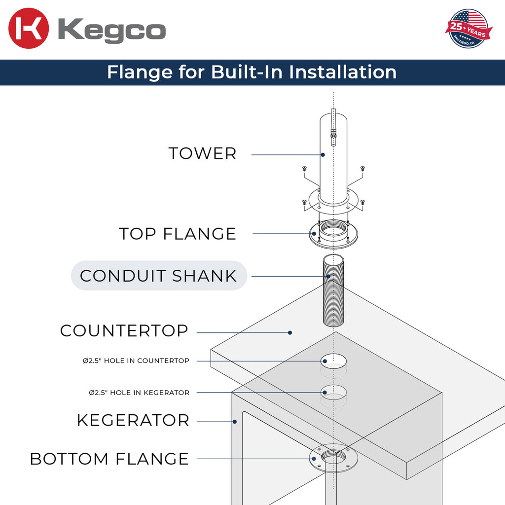 Kegco 15" Wide Commercial Undercounter Stainless Steel Door Built-In Right Hinge Kegerator - VSK-15U-BSR