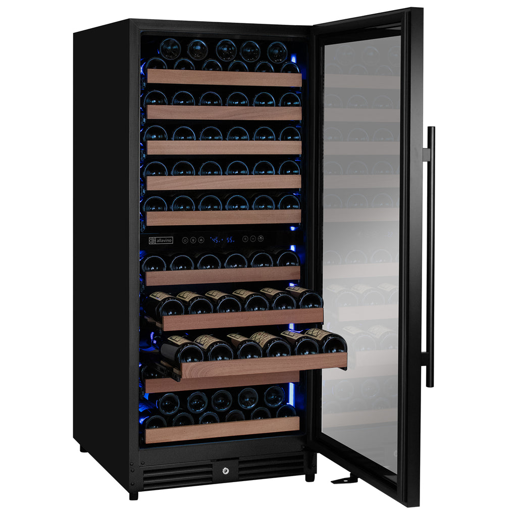 Allavino Reserva Series 119 Bottle 55" Semi Tall Dual Zone Right Hinge Black Metal Wine Refrigerator - VSW11955D-2BR