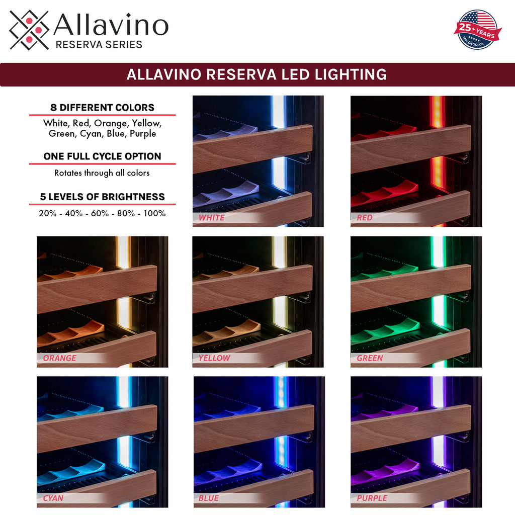 Allavino 119 Bottle 55" Tall Single Zone Right Hinge Stainless Steel Wine Refrigerator - VSW11955S-1SR