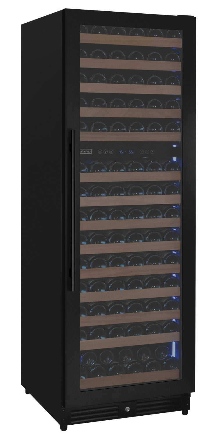 Allavino Reserva Series 154 Bottle 71" Tall Dual Zone Built-in Right Hinge Wine Refrigerator with Black Metal Door - VSW15471D-2BR