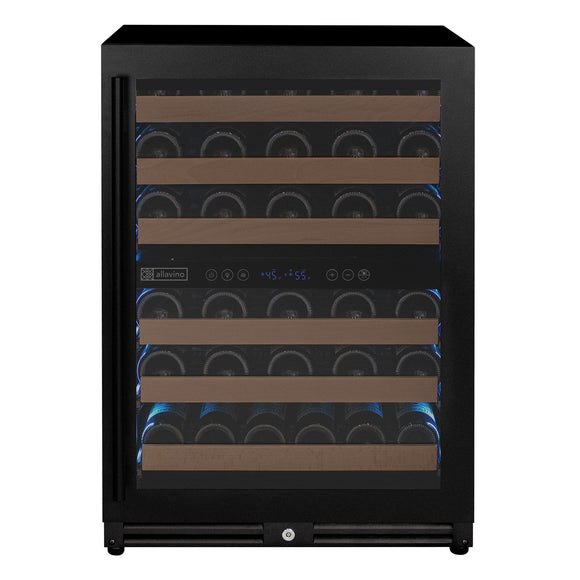 Allavino Reserva Series - 51 Bottle Dual Zone Built-in Luxury Wine Refrigerator with Black Door - Right Hinge - VSW5134D-2BR