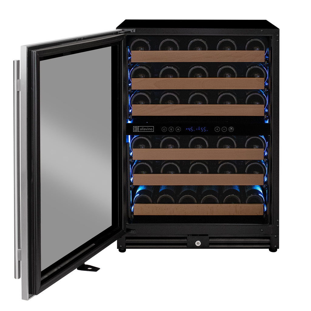 Allavino Reserva Series 51 Bottle Dual Zone Undercounter Wine Refrigerator Cooler with Stainless Steel Door - Left Hinge - VSW5134D-2SL