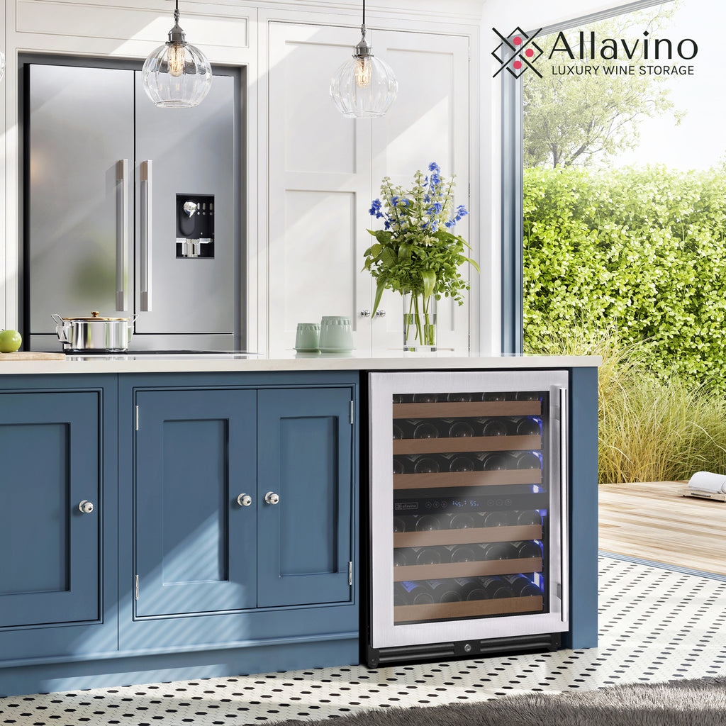 Allavino Reserva Series 51 Bottle Dual Zone Undercounter Wine Refrigerator Cooler with Stainless Steel Door - Left Hinge - VSW5134D-2SL