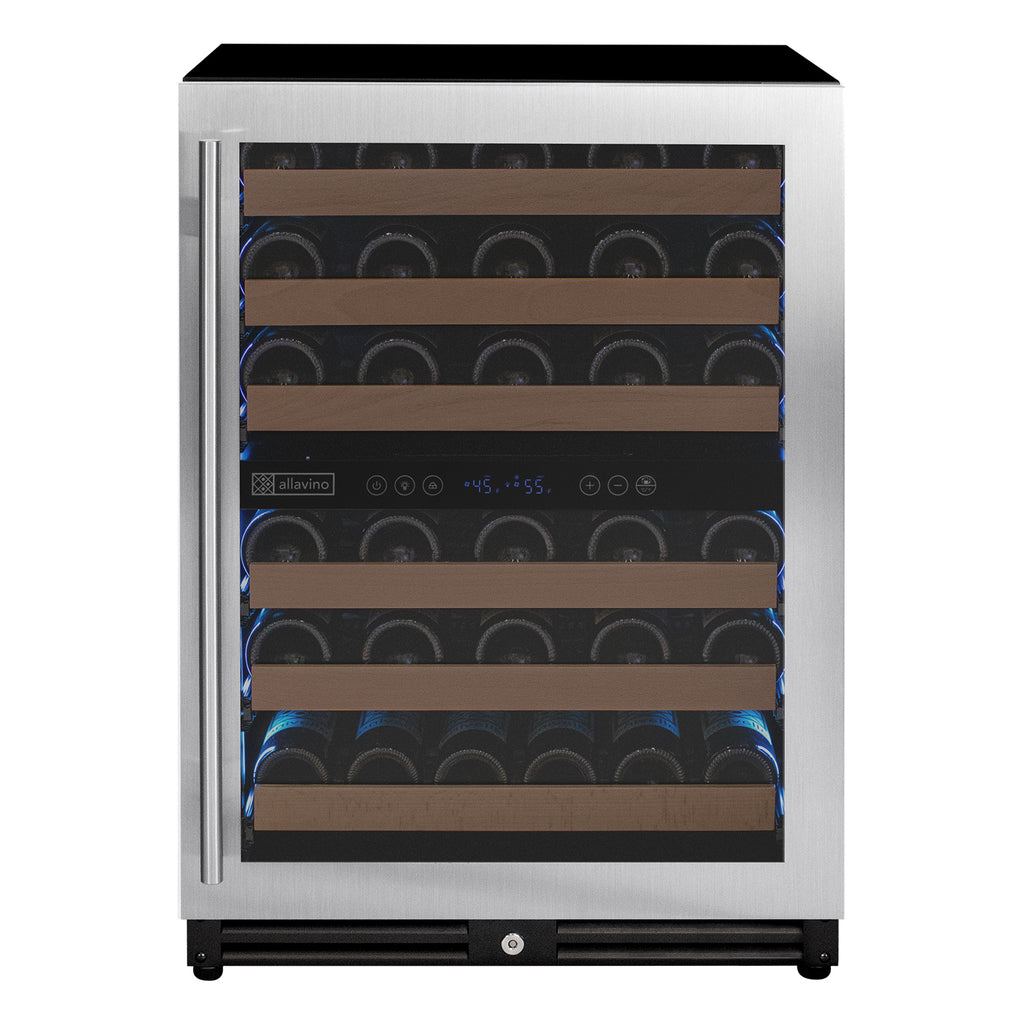 Allavino Reserva Series 51 Bottle Dual Zone Undercounter Wine Refrigerator Cooler with Stainless Steel Door - Right Hinge - VSW5134D-2SR