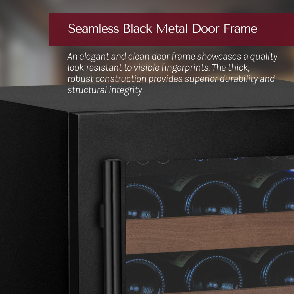Allavino Reserva Series - 51 Bottle Single Zone Built-in Luxury Wine Refrigerator with Black Door - Left Hinge - VSW5134S-1BL