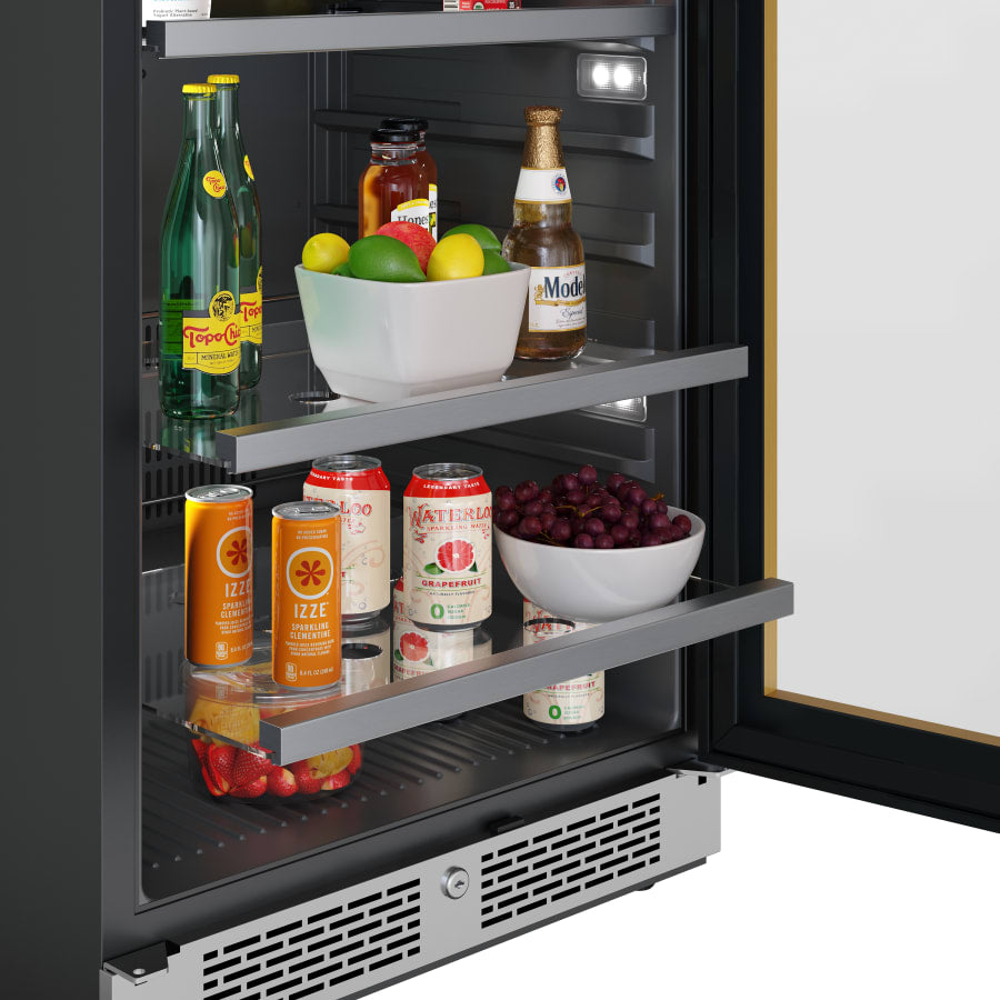 Avallon 24 Inch Wide 140 Can Energy Efficient Beverage Center with LED Lighting, Double Pane Glass, Touch Control Panel and Right Swing Door - ABR242PRGRH