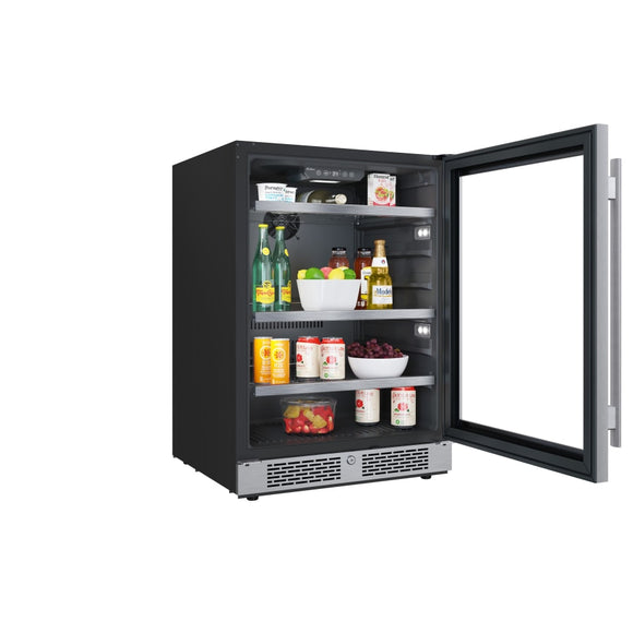 Avallon 24 Inch Wide 140 Can Energy Efficient Beverage Center with LED Lighting, Double Pane Glass, Touch Control Panel and Right Swing Door - ABR242PRGRH